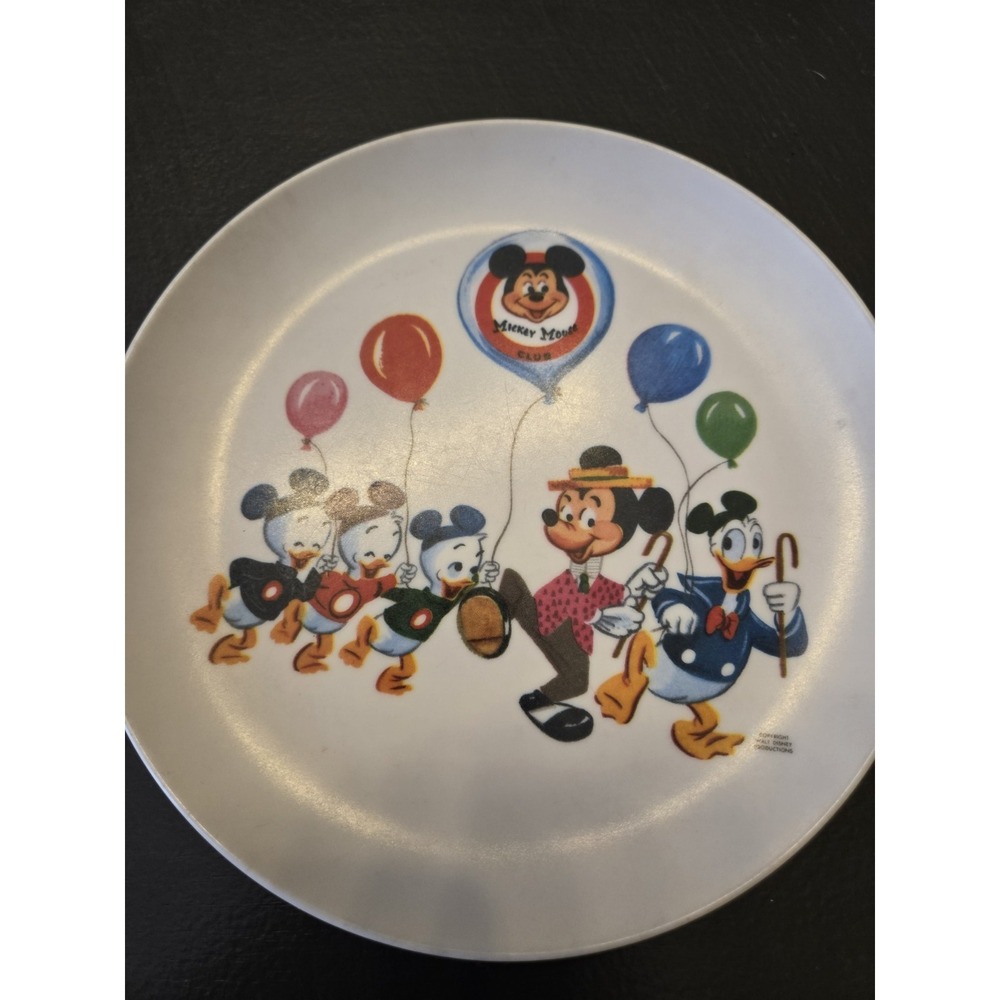 Vintage Walt Disney Productions Mickey Mouse Club Melamine Plate Donald Duck 60s